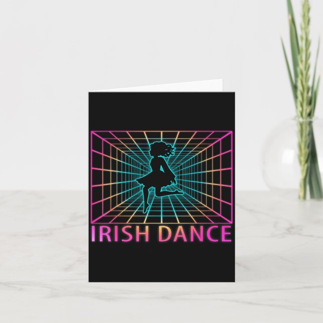 Irish Dance Retro Dancer Gift  Card (Front)
