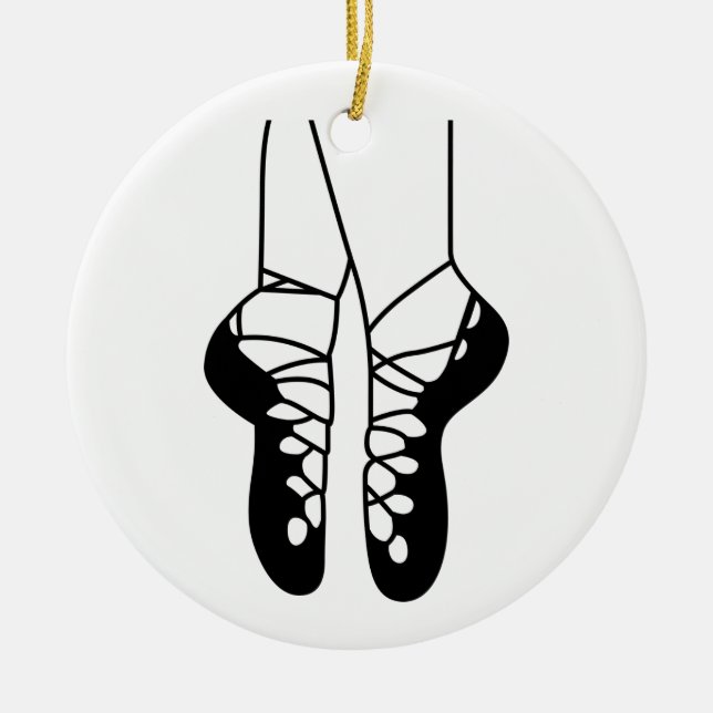 Irish Dance Shoes Ceramic Tree Decoration (Front)