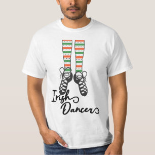 Irish Dance Socks Shoes for Girls in St. Patrick's T-Shirt