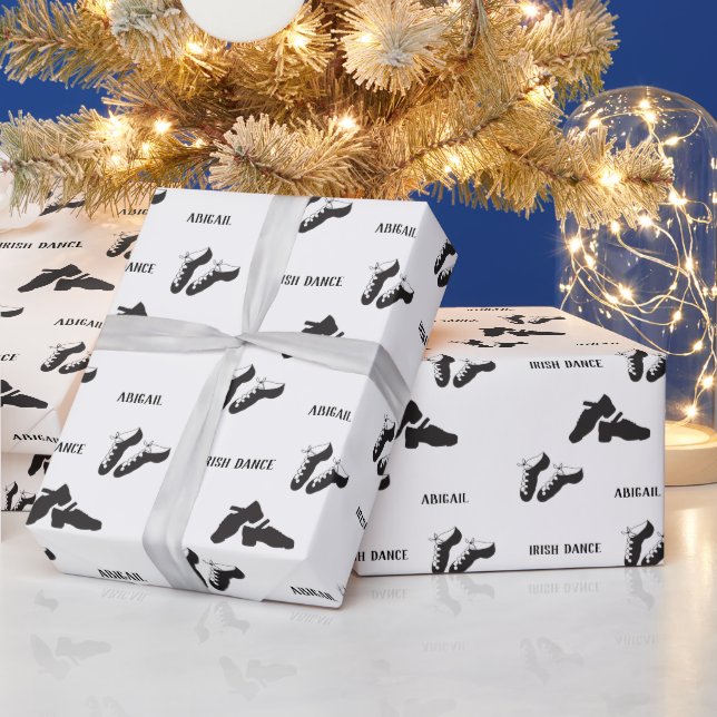 Irish Dance Soft Shoes and Hard Shoes Dance Wrapping Paper (Holidays)