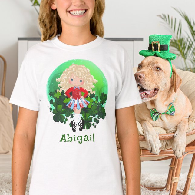 Irish Dance St. Patrick's Day Green Shamrocks T-Shirt (Creator Uploaded)