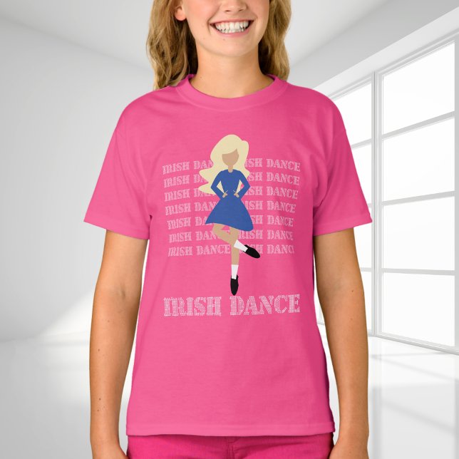 Irish Dance Typography Blonde Hair Irish Dancer T-Shirt (Creator Uploaded)