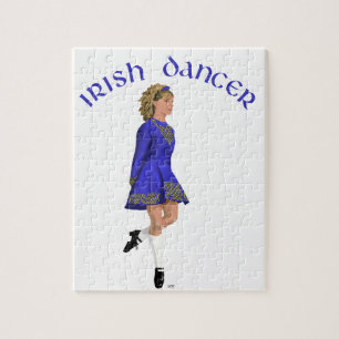 Irish Dancer Blonde in Blue Jigsaw Puzzle