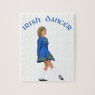 Irish Dancer Blonde in Blue Jigsaw Puzzle