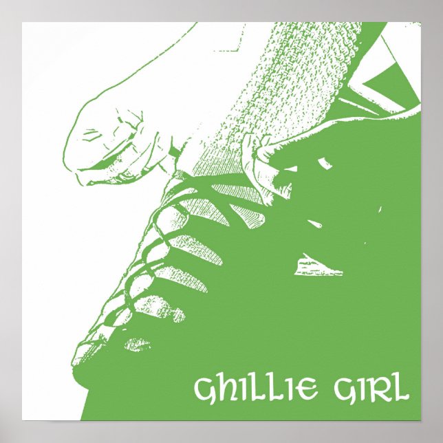 Irish Dancer Ghillie Girl Green Poster (Front)
