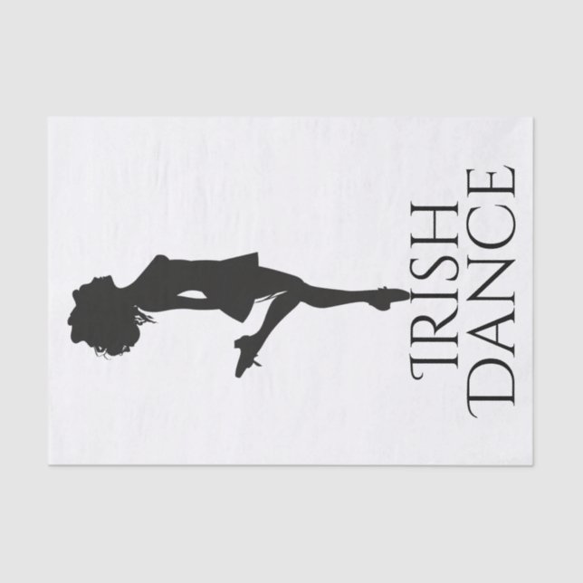 Irish Dancer Hard Shoe Black and White Dance Tissue Paper (Front)
