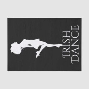 Irish Dancer Hard Shoe Black and White Dance Tissue Paper
