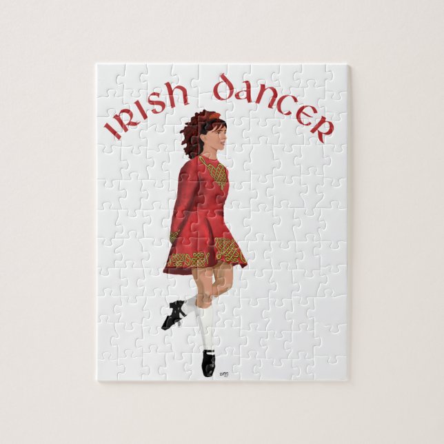 Irish Dancer in Red Jigsaw Puzzle (Vertical)
