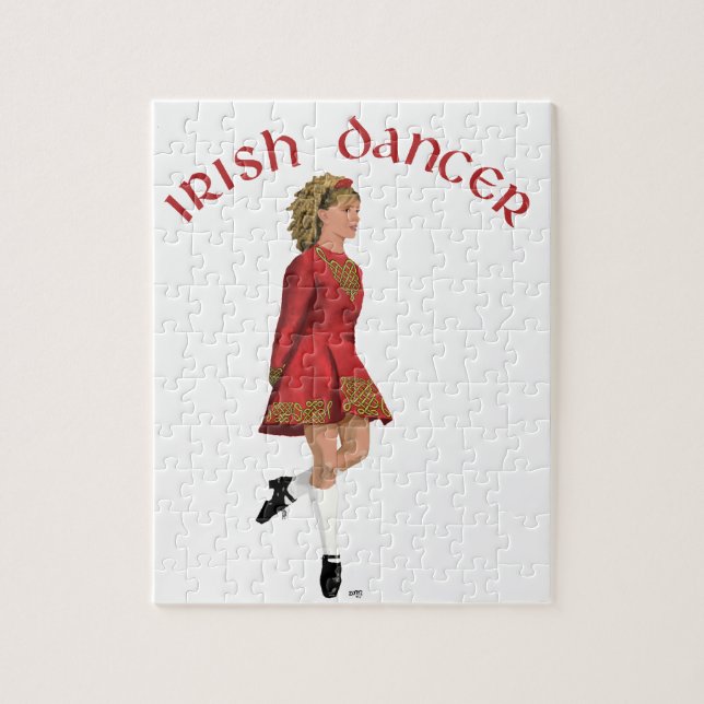 Irish Dancer in Red Jigsaw Puzzle (Vertical)
