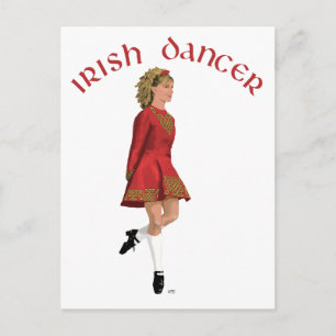 Irish Dancer in Red Postcard