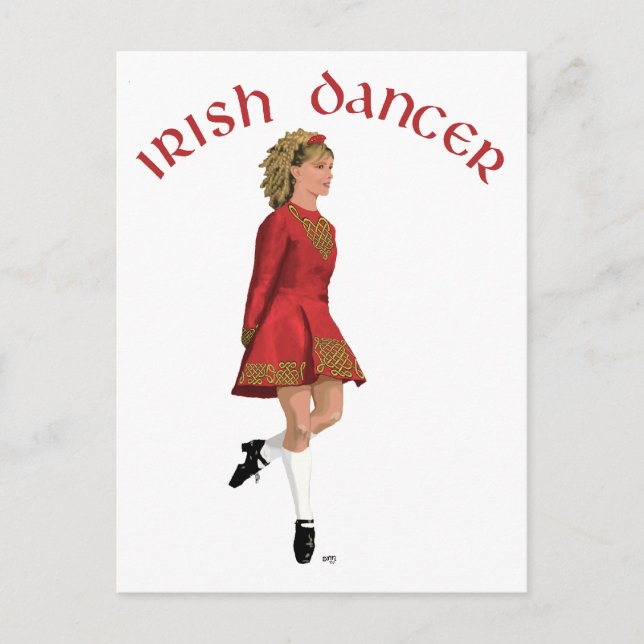 Irish Dancer in Red Postcard (Front)