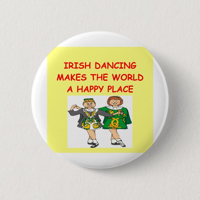 irish dancing 6 cm round badge (Front)