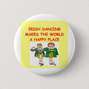 irish dancing 6 cm round badge