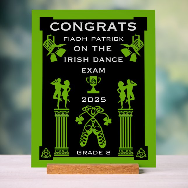 Irish Dancing Congratulations Acrylic Sign (Neutral)