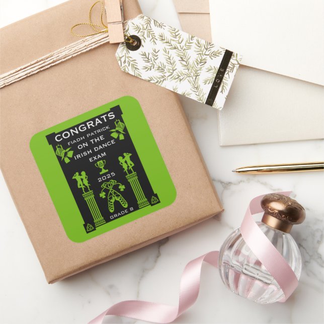 Irish Dancing Congratulations Square Sticker (Gifting)