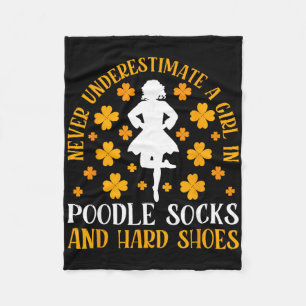 Irish Dancing Poodle Socks And Hard Shoes Irish Ta Fleece Blanket