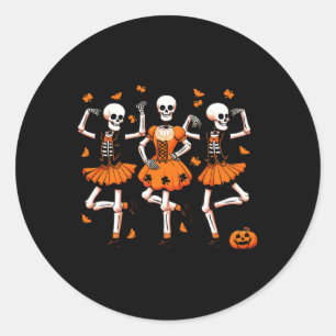 Irish Dancing Skeletons Spooky Dance Halloween Wom Classic Round Sticker