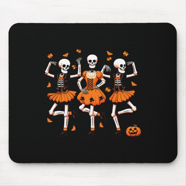Irish Dancing Skeletons Spooky Dance Halloween Wom Mouse Pad (Front)