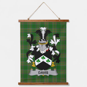 Irish Davis Coat of Arms Family Crest Hanging Tapestry