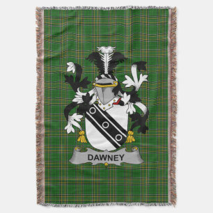  Irish Dawney or Dawnay Coat of Arms Family Crest  Throw Blanket