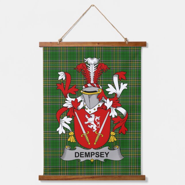 Irish Dempsey or O_Dempsey Coat of Arms Family Cre Hanging Tapestry (Front)