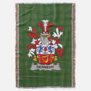 Irish Dennehy or O_Dennehy Coat of Arms Family Cr Throw Blanket
