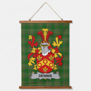 Irish Dennis Coat of Arms Family Crest Hanging Tapestry