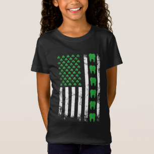 Irish Dentist American Flag US Tooth dental St pat T-Shirt