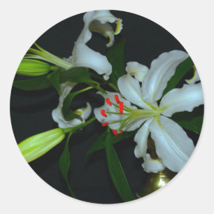 Irish Design-Brass and Flower Collection Classic Round Sticker