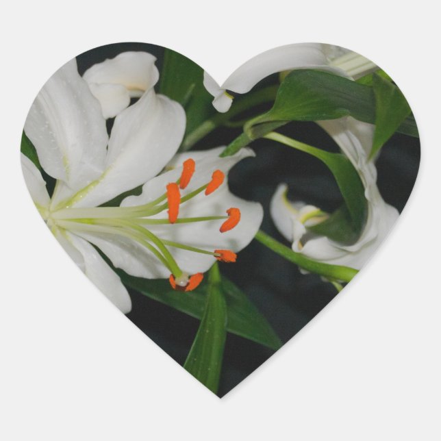 Irish Design-Brass and Flower Collection Heart Sticker (Front)