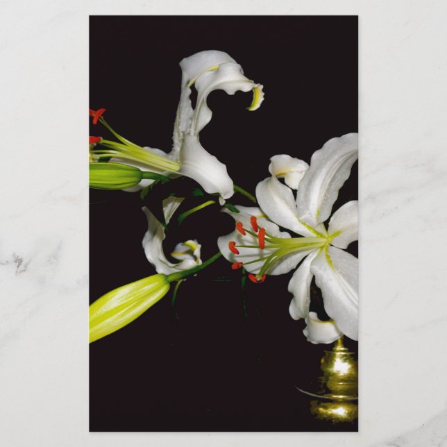 Irish Design- Brass and Flower Collection Stationery (Front)