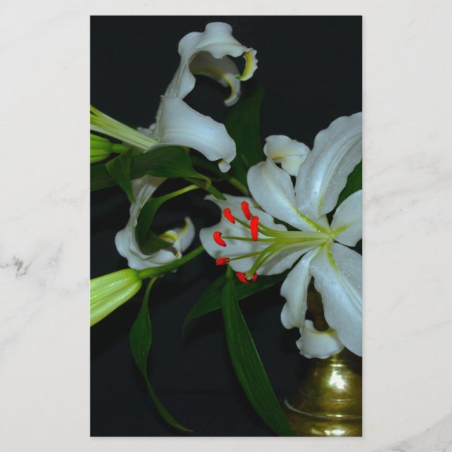 Irish Design-Brass and Flower Collection Stationery (Front)