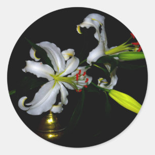 Irish Design-Brass and Flower Design Classic Round Sticker