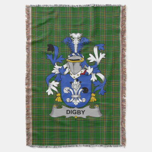 Irish Digby Coat of Arms Family Crest Ireland Throw Blanket