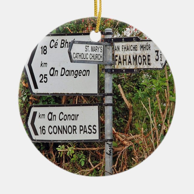 Irish Dingle Road Signs Christmas Ornaments (Front)