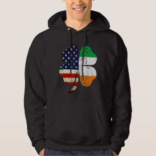 Irish Distressed American Flag Ireland Flag St Pat Hoodie