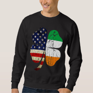 Irish Distressed American Flag Ireland Flag St Pat Sweatshirt