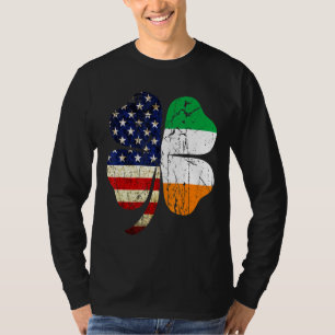 Irish Distressed American Flag Ireland Flag St Pat T-Shirt