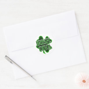 Irish Diva St. Patrick's Day Classic Round Sticker