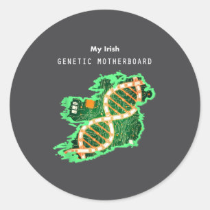 Irish Dna Ireland Motherboard Classic Round Sticker