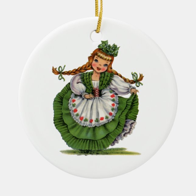 Irish Doll Ceramic Tree Decoration (Front)