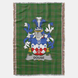 Irish Douse or Dowse Coat of Arms Family Crest Ir Throw Blanket