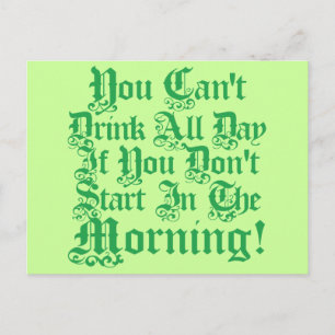 Irish Drinking Humour Postcard