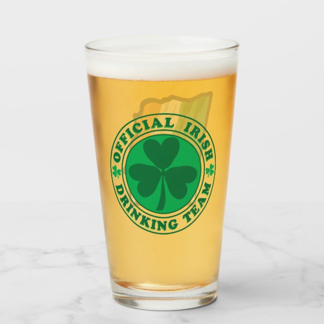Irish Drinking Team - Proud to be Irish Glass (Front Filled)