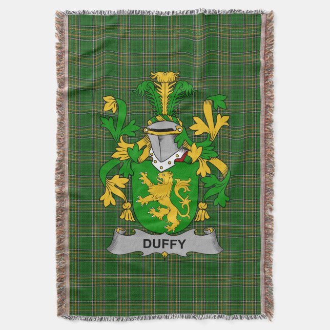  Irish Duffy or O_Duffy Coat of Arms Family Crest  Throw Blanket (Front Vertical)