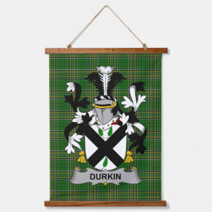 Irish Durkin or O_Durkin Coat of Arms Family Crest Hanging Tapestry