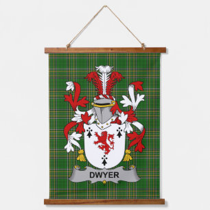 Irish Dwyer or O_Dwyer Coat of Arms Family Crest Hanging Tapestry