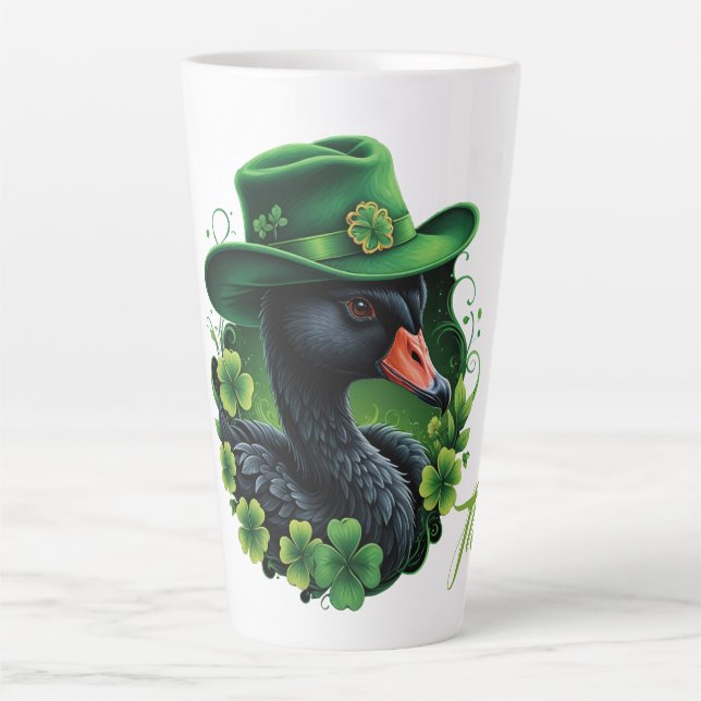 Irish Elegance, The Black Swan of St. Patrick Latte Mug (Front)