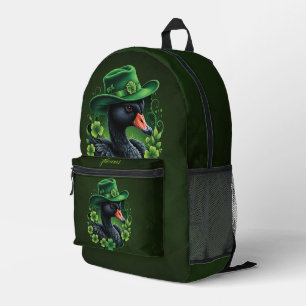 Irish Elegance, The Black Swan of St. Patrick Printed Backpack