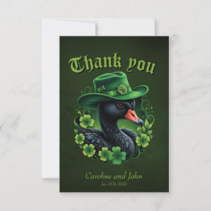 Irish Elegance, The Black Swan of St. Patrick Thank You Card